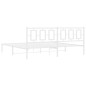 vidaXL Estructura de cama de metal con cabecero blanco 193x203 cm vidaXL Estructura de cama de metal con cabecero blanco 193x203 cm