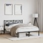 vidaXL Estructura de cama con cabecero metal negro 140x200 cm vidaXL Estructura de cama con cabecero metal negro 140x200 cm