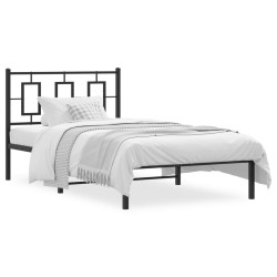 vidaXL Estructura de cama con cabecero metal negro 100x190 cm