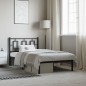 vidaXL Estructura de cama con cabecero metal negro 100x190 cm vidaXL Estructura de cama con cabecero metal negro 100x190 cm