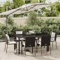 vidaXL Set de comedor de jardín 7 pzas y cojines ratán sintético negro