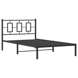 vidaXL Estructura de cama con cabecero metal negro 107x203 cm