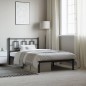vidaXL Estructura de cama con cabecero metal negro 107x203 cm