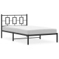 vidaXL Estructura de cama con cabecero metal negro 107x203 cm
