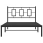 vidaXL Estructura de cama con cabecero metal negro 107x203 cm