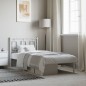 vidaXL Estructura de cama de metal con cabecero blanco 90x190 cm vidaXL Estructura de cama de metal con cabecero blanco 90x190 cm