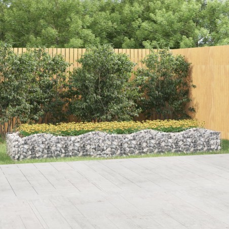 vidaXL Arriate de gaviones forma arco hierro galvanizado 400x100x50 cm