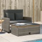 vidaXL Sofá de jardín con cojines 2 plazas ratán sintético madera gris vidaXL Sofá de jardín con cojines 2 plazas ratán sintético madera gris