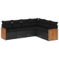 vidaXL Set de sofás de jardín 6 piezas y cojines ratán sintético negro vidaXL Set de sofás de jardín 6 piezas y cojines ratán sintético negro