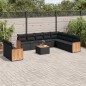 vidaXL Set de sofás de jardín 11 pzas y cojines ratán sintético negro vidaXL Set de sofás de jardín 11 pzas y cojines ratán sintético negro