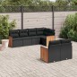 vidaXL Set de comedor de jardín 7 pzas y cojines ratán sintético negro vidaXL Set de comedor de jardín 7 pzas y cojines ratán sintético negro