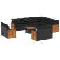 vidaXL Set de sofás de jardín y cojines 13 pzas ratán sintético negro vidaXL Set de sofás de jardín y cojines 13 pzas ratán sintético negro