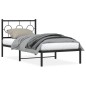 vidaXL Estructura de cama con cabecero metal negro 90x190 cm vidaXL Estructura de cama con cabecero metal negro 90x190 cm