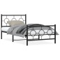 vidaXL Estructura de cama con cabecero y estribo metal negro 100x200cm vidaXL Estructura de cama con cabecero y estribo metal negro 100x200cm