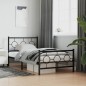 vidaXL Estructura de cama con cabecero y estribo metal negro 100x200cm vidaXL Estructura de cama con cabecero y estribo metal negro 100x200cm