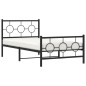 vidaXL Estructura de cama con cabecero y estribo metal negro 100x200cm vidaXL Estructura de cama con cabecero y estribo metal negro 100x200cm