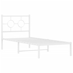vidaXL Estructura de cama de metal con cabecero blanco 80x200 cm