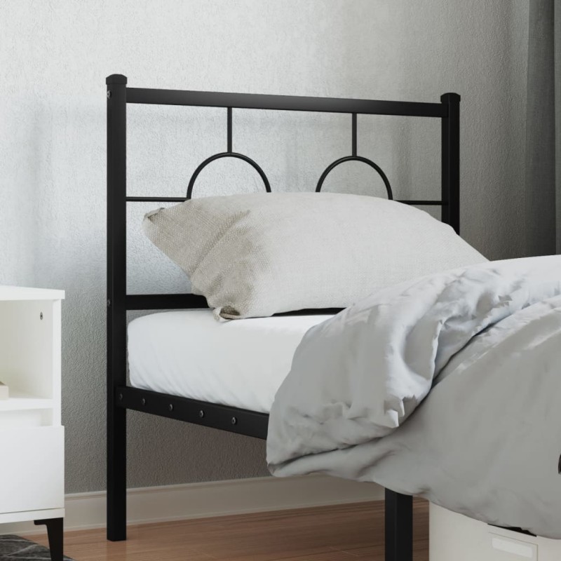 vidaXL Cabecero de metal negro 80 cm vidaXL Cabecero de metal negro 80 cm