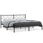vidaXL Estructura de cama con cabecero metal negro 193x203 cm
