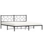 vidaXL Estructura de cama con cabecero metal negro 193x203 cm