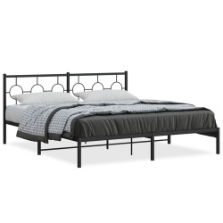 vidaXL Estructura de cama con cabecero metal negro 180x200 cm