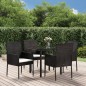 vidaXL Set de muebles jardín 5 pzas con cojines ratán sintético negro