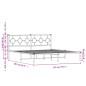 vidaXL Estructura de cama con cabecero metal negro 180x200 cm vidaXL Estructura de cama con cabecero metal negro 180x200 cm