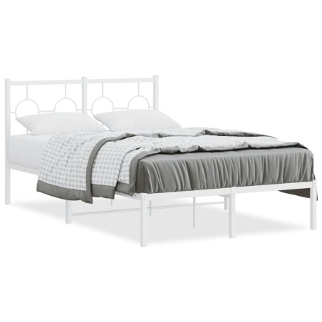 vidaXL Estructura de cama de metal con cabecero blanca 120x190 cm