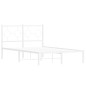 vidaXL Estructura de cama de metal con cabecero blanca 120x190 cm vidaXL Estructura de cama de metal con cabecero blanca 120x190 cm