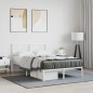 vidaXL Estructura de cama de metal con cabecero blanca 120x190 cm vidaXL Estructura de cama de metal con cabecero blanca 120x190 cm
