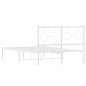 vidaXL Estructura de cama de metal con cabecero blanca 120x190 cm vidaXL Estructura de cama de metal con cabecero blanca 120x190 cm