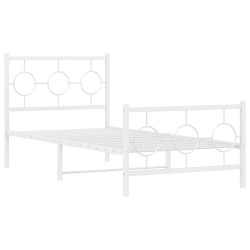 vidaXL Estructura cama metal con cabecero y pie cama blanca 90x190 cm