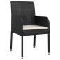 vidaXL Set de muebles jardín 5 pzas con cojines ratán sintético negro