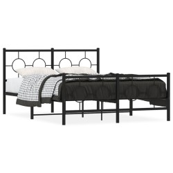 vidaXL Estructura de cama cabecero y estribo metal negro 140x200 cm