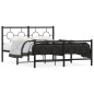 vidaXL Estructura de cama cabecero y estribo metal negro 140x200 cm vidaXL Estructura de cama cabecero y estribo metal negro 140x200 cm