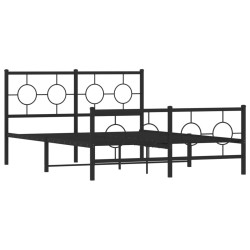 vidaXL Estructura de cama cabecero y estribo metal negro 140x200 cm
