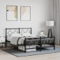 vidaXL Estructura de cama cabecero y estribo metal negro 140x200 cm vidaXL Estructura de cama cabecero y estribo metal negro 140x200 cm