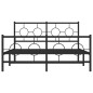 vidaXL Estructura de cama cabecero y estribo metal negro 140x200 cm vidaXL Estructura de cama cabecero y estribo metal negro 140x200 cm