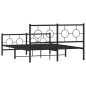 vidaXL Estructura de cama cabecero y estribo metal negro 140x200 cm vidaXL Estructura de cama cabecero y estribo metal negro 140x200 cm