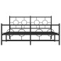 vidaXL Estructura de cama cabecero y estribo metal negro 160x200 cm vidaXL Estructura de cama cabecero y estribo metal negro 160x200 cm