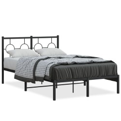 vidaXL Estructura de cama con cabecero metal negro 120x200 cm