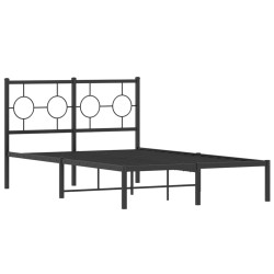 vidaXL Estructura de cama con cabecero metal negro 120x200 cm