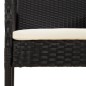 vidaXL Set de muebles jardín 5 pzas con cojines ratán sintético negro