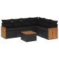 vidaXL Set de comedor de jardín 7 pzas y cojines ratán sintético negro vidaXL Set de comedor de jardín 7 pzas y cojines ratán sintético negro
