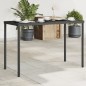 vidaXL Mesa de jardín superficie de vidrio ratán PE negro 115x54x74 cm