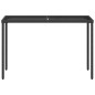 vidaXL Mesa de jardín superficie de vidrio ratán PE negro 115x54x74 cm