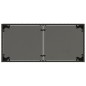 vidaXL Mesa de jardín superficie de vidrio ratán PE negro 115x54x74 cm