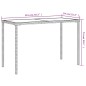 vidaXL Mesa de jardín superficie de vidrio ratán PE negro 115x54x74 cm