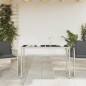 vidaXL Mesa jardín superficie vidrio ratán PE gris claro 115x54x74 cm vidaXL Mesa jardín superficie vidrio ratán PE gris claro 115x54x74 cm
