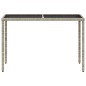 vidaXL Mesa jardín superficie vidrio ratán PE gris claro 115x54x74 cm vidaXL Mesa jardín superficie vidrio ratán PE gris claro 115x54x74 cm